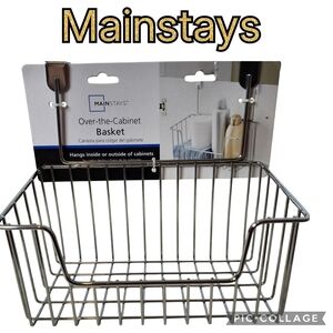 MAINSTAYS Rack Chrome Storage/Organization Over Door Hanging Basket NWT's